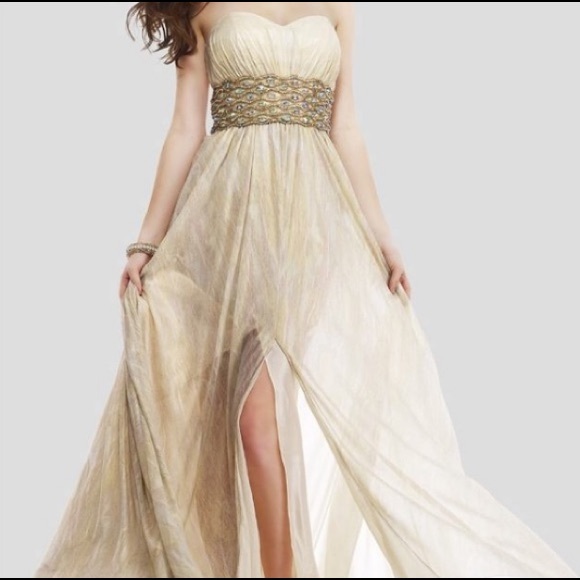 Colors Dress Dresses & Skirts - Colors Cream prom, event, wedding beaded gown